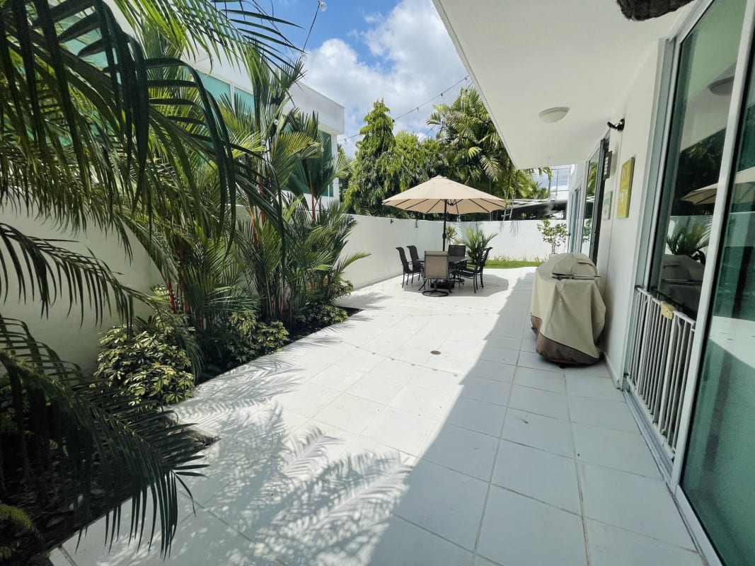 Covered terrace with garden view in PH Costa Esmeralda Costa Sur Panama City