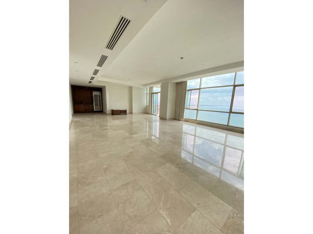 Elegant master bedroom with ocean view windows and marble finishes PH Pacific Point Punta Pacifica Panama
