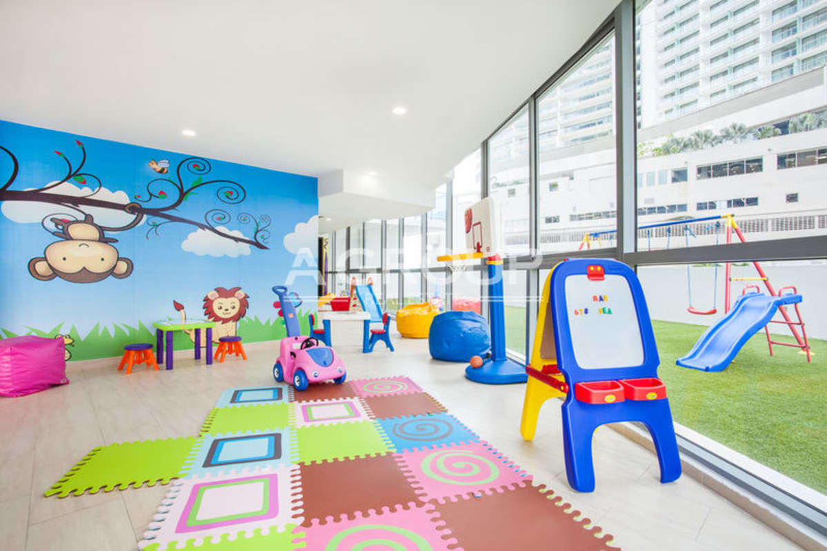 Indoor children's playroom with colorful decor in PH Grand Tower Punta Pacifica