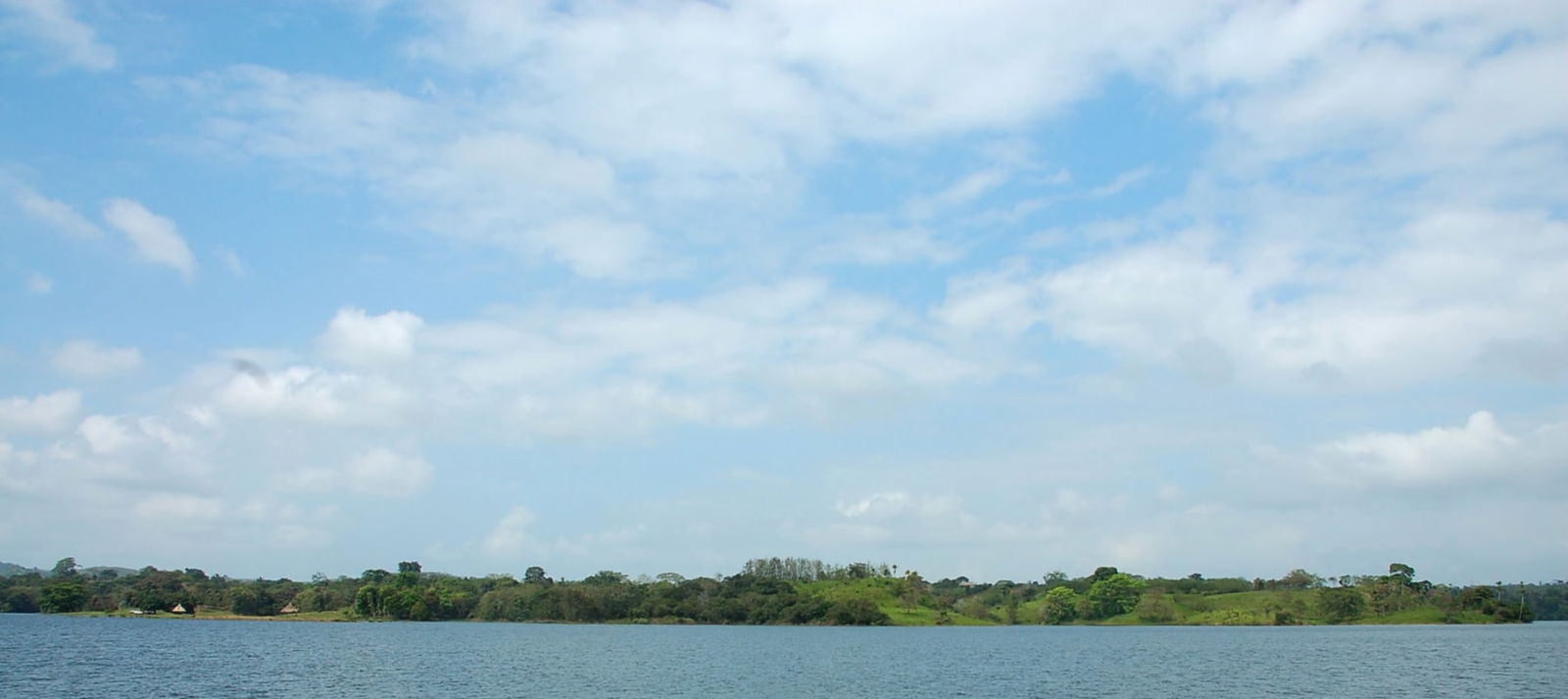Rustic wooden deck and gazebo overlooking Lake Bayano in Chepo Panama