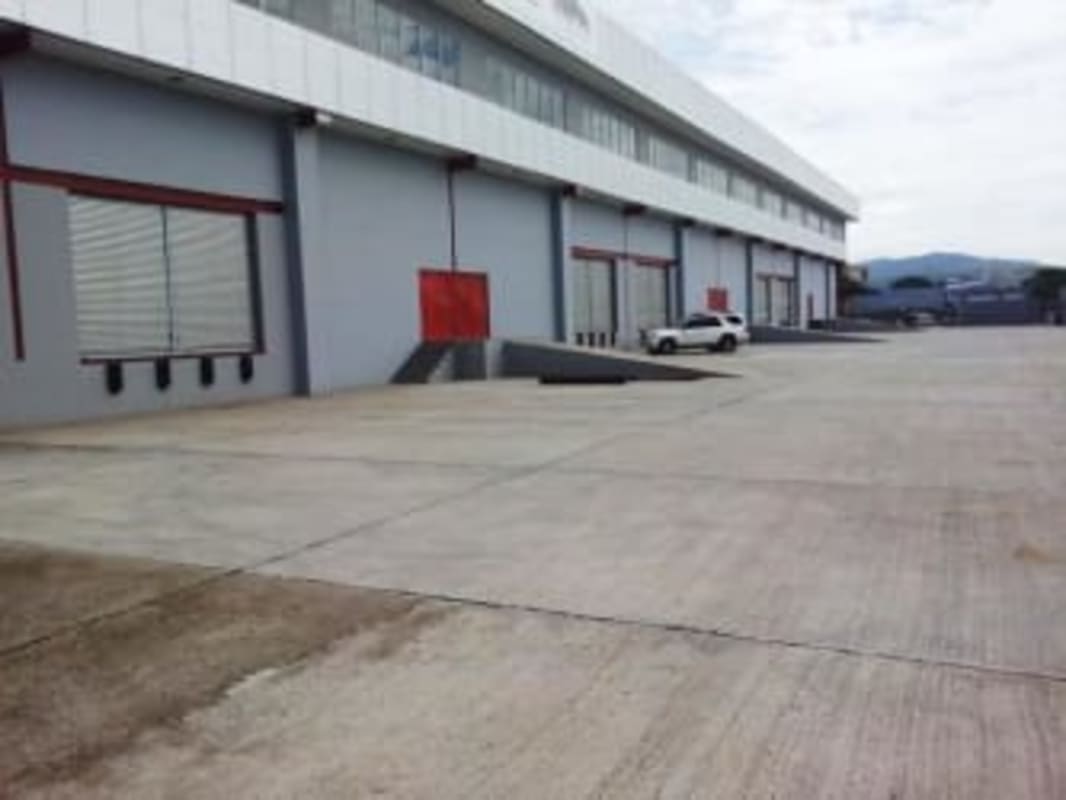 Large parking lot and container patios at commercial warehouse complex Nuevo Tocumen Panama