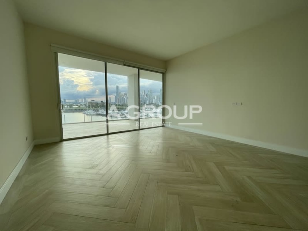 Master bedroom waterfront view luxury living Almar Panama City condo