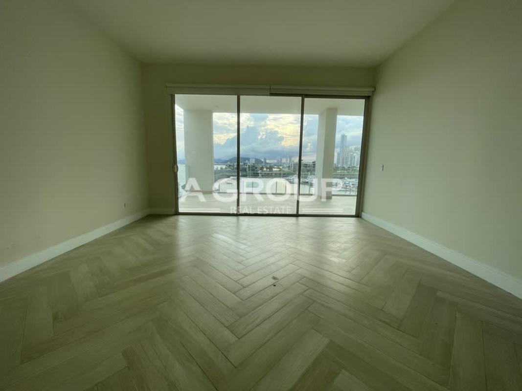 Luxury open kitchen island large window minimalist design Almar Ocean Reef Panama