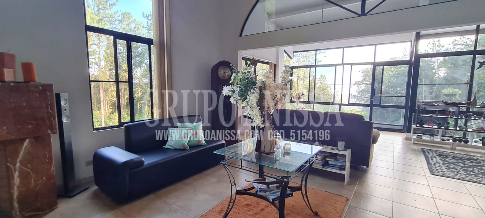 Large private garden with fruit trees and tropical landscaping in Cerro Azul mountain villa