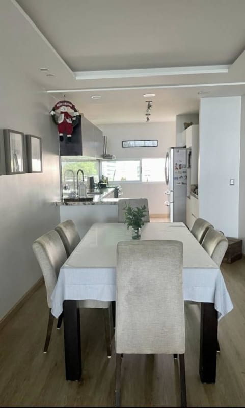 Master bedroom with large windows and ocean view PH Terrasol apartment Panama City