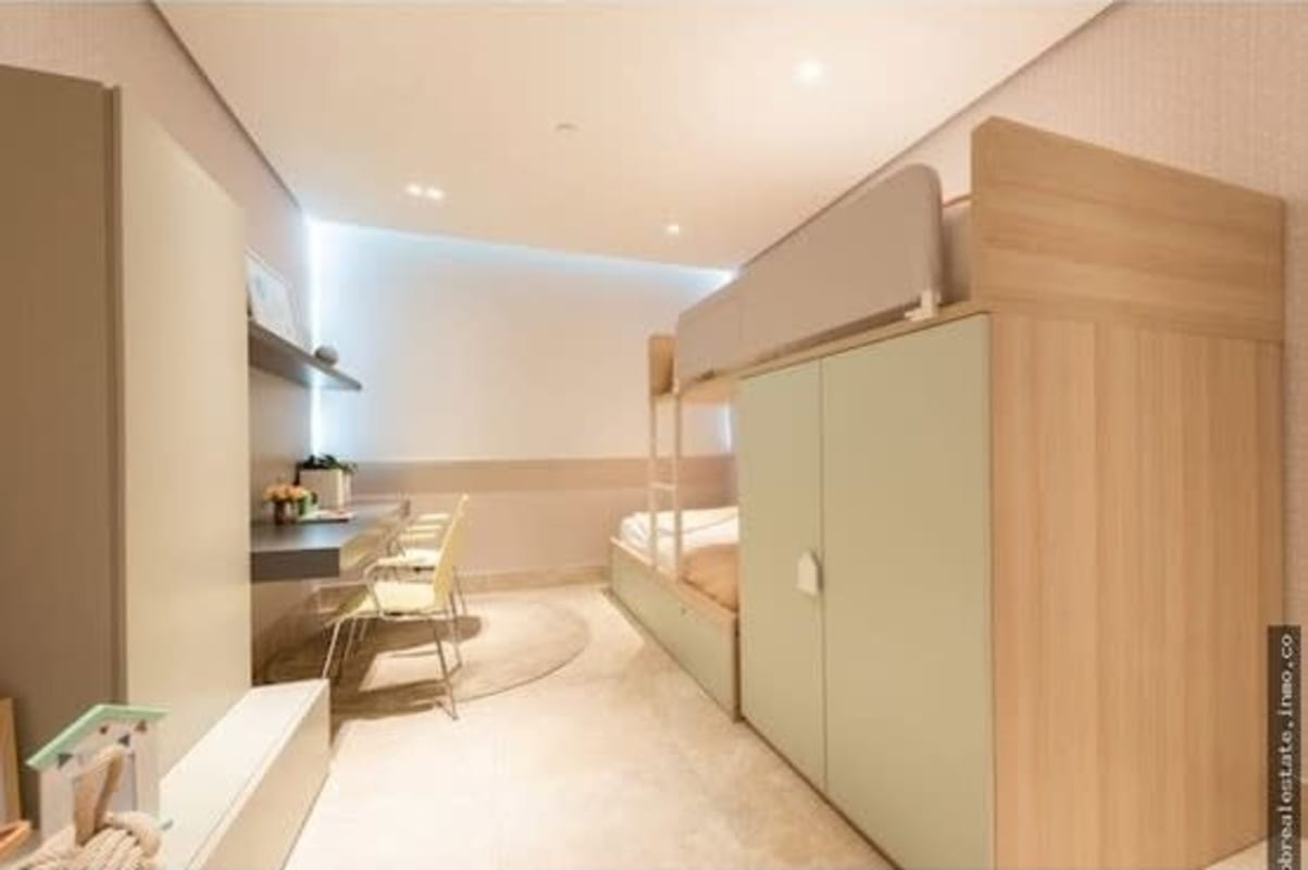 Spacious modern kitchen with quartz counters and stainless appliances in PH Costanera luxury apartment Panama City