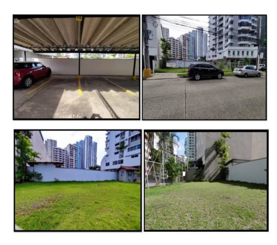 Urban collage showing parking lot street nearby buildings ultramar plaza marbella panama