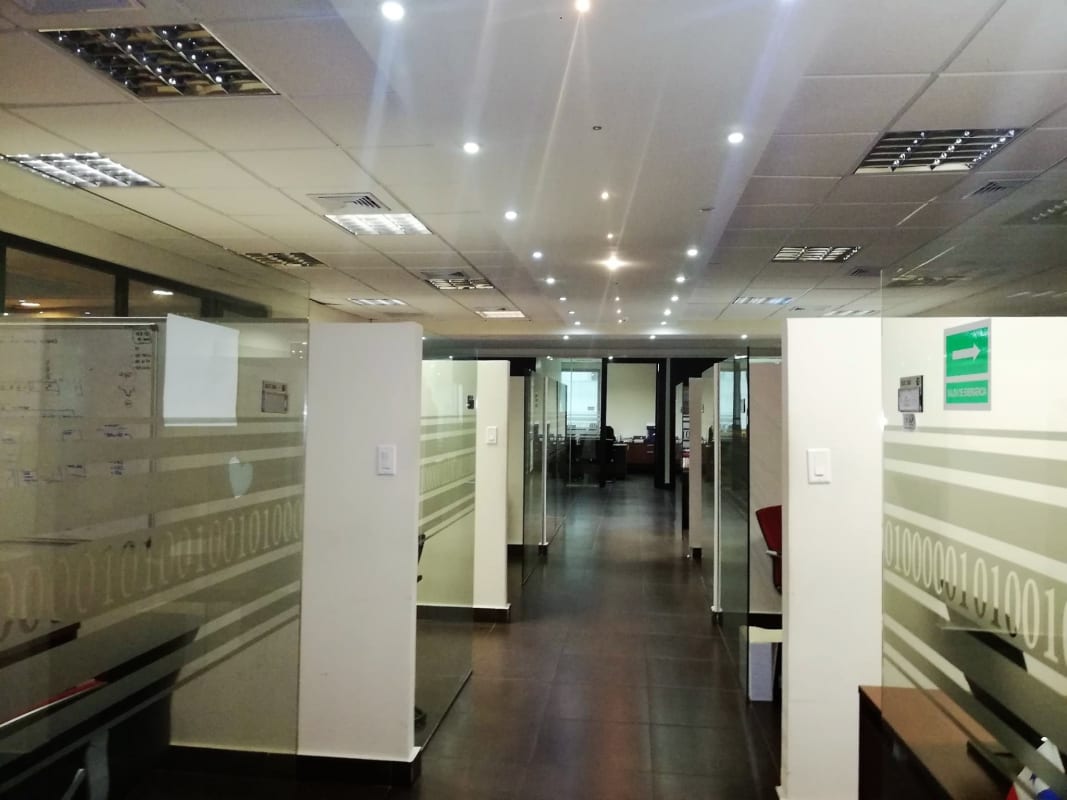 Glass partitioned offices modern corporate design in PH BICSA Financial Center Obarrio Panama