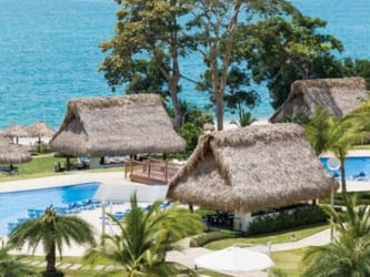 Bright open concept living dining room with coastal decor inside PH Gatun Bijao Panama