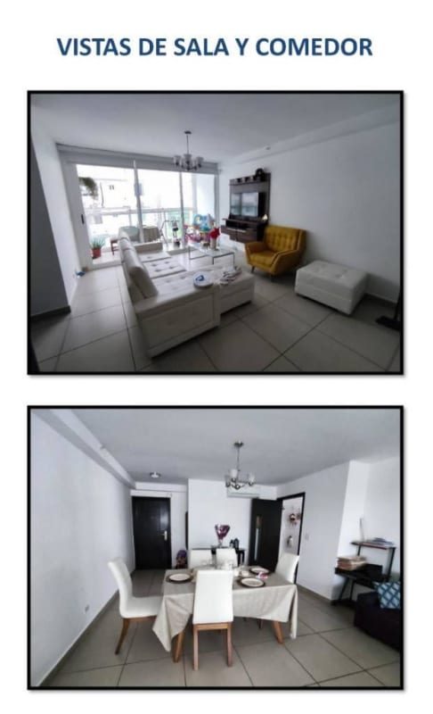 Large modern living dining area with balcony access PH Kings Park Condado Rey Panama