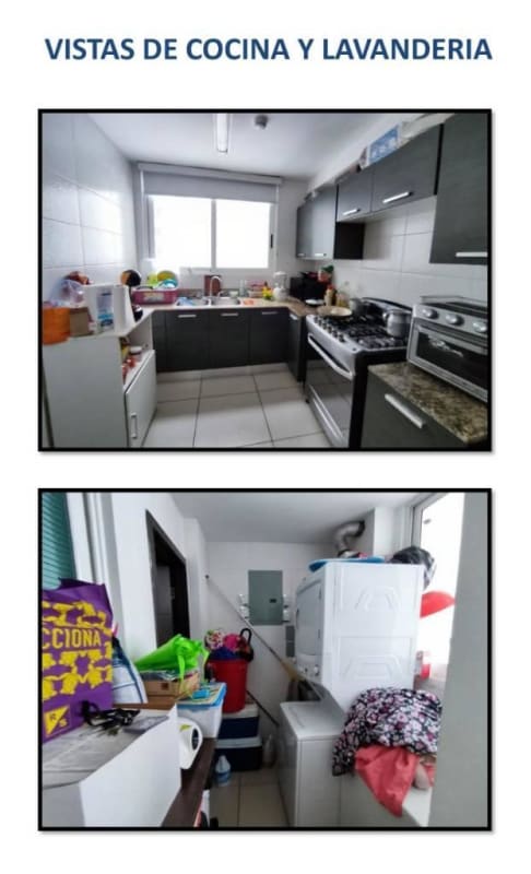 Modern kitchen with washer dryer and appliances PH Kings Park Panama