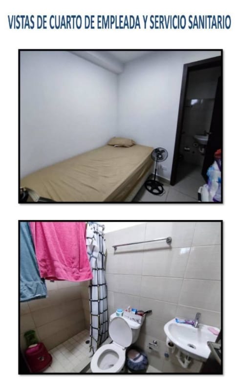 Compact maid's room and bathroom inside PH Kings Park apartment Panama