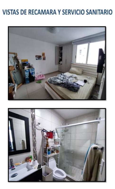 Bedroom with AC, closet, and ensuite bathroom at PH Kings Park Condado Rey Panama