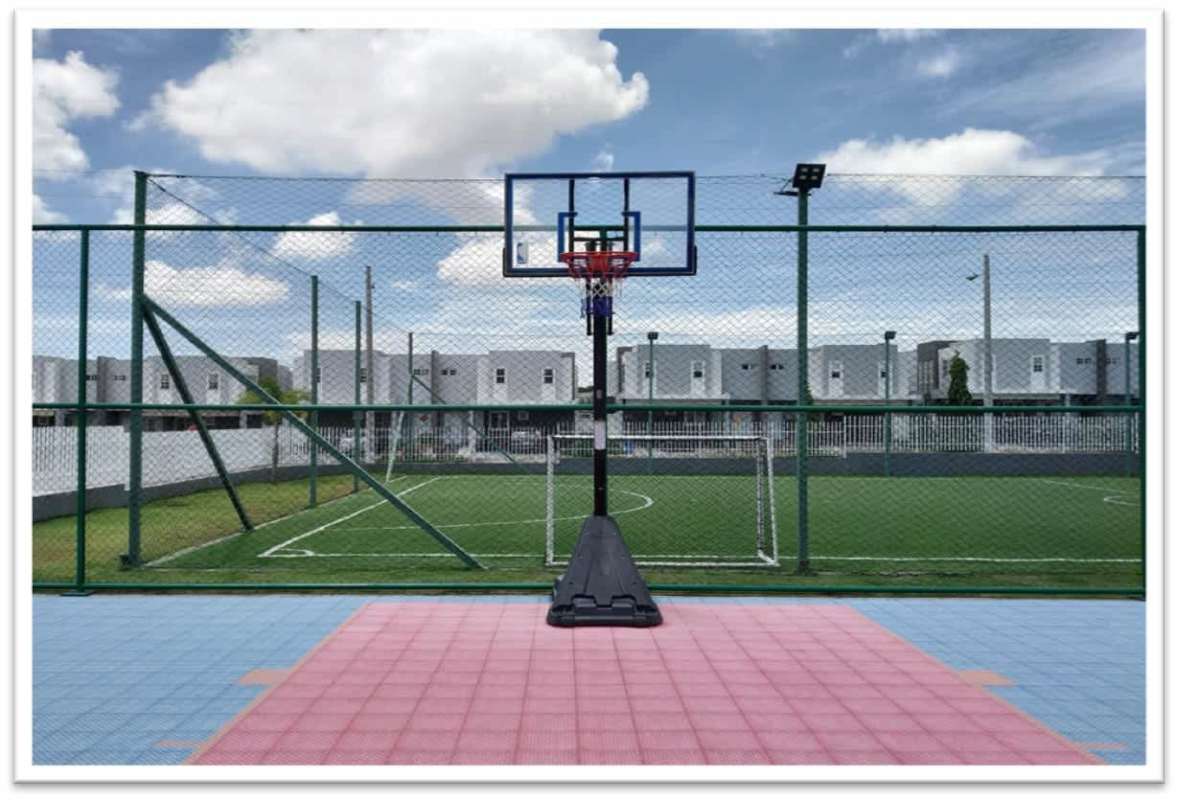 Multi-sport fenced court with soccer goal and basketball hoop at PH Augusta Brisas del Golf