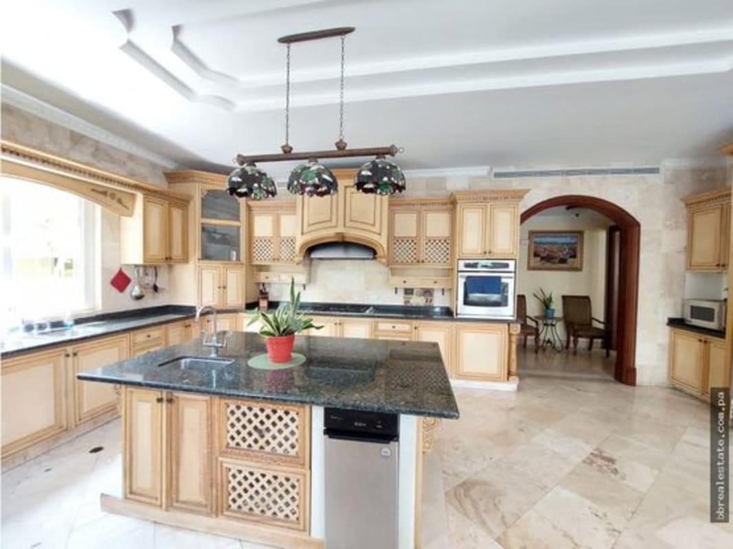 Spacious formal dining room with elegant decor Villa del Mar Costa del Este Panama