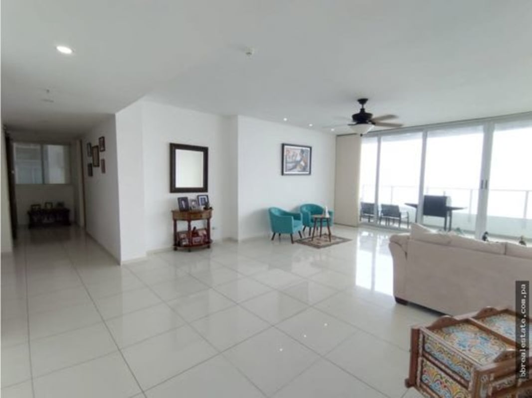 Spacious kitchen with island granite countertops and modern cabinetry PH Altamar del Este Panama