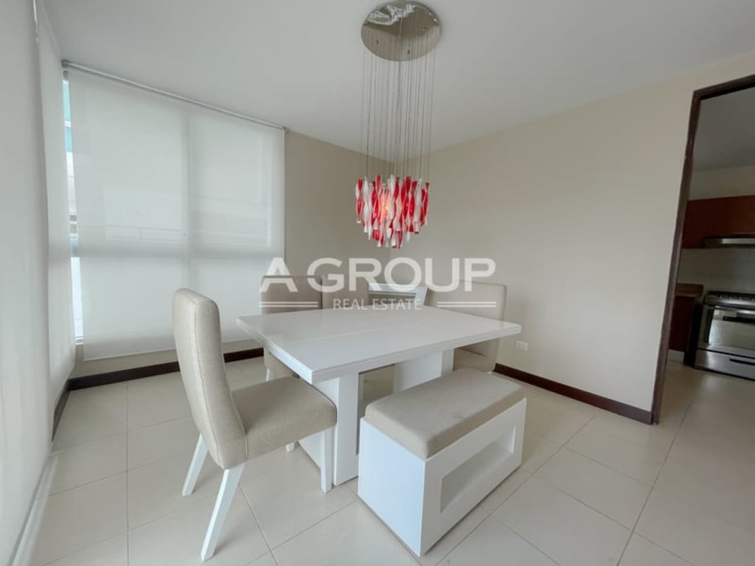 Bright dining space with city views and contemporary lighting PH Soho Tower Costa del Este