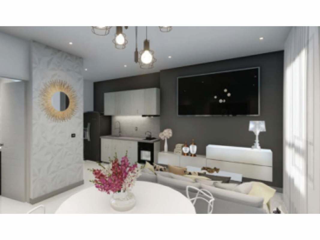 Open kitchen area with modern finishes in PH The Gray Calle 50 Panama City