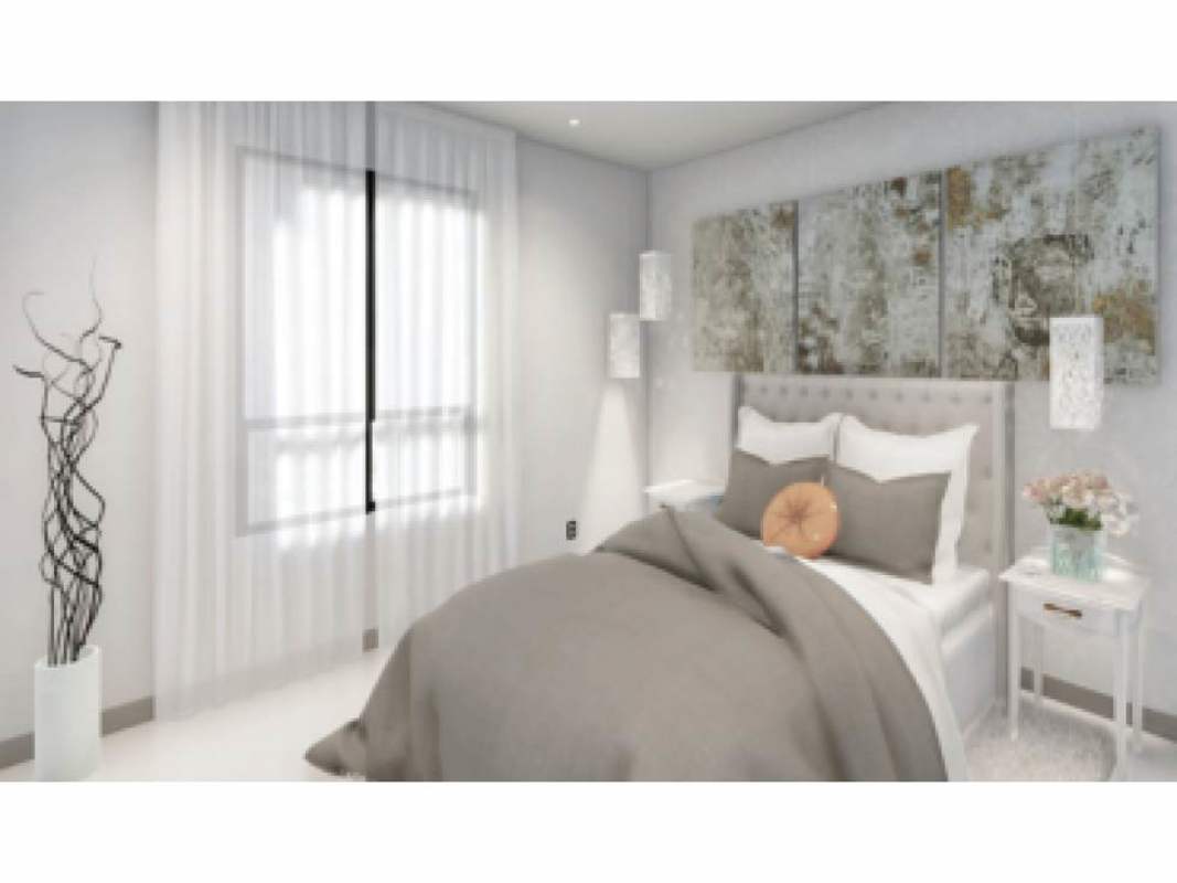 Bright bedroom space with large window at The Gray Calle 50 Panama City