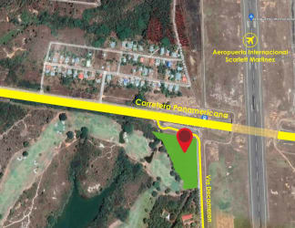 Satellite view of large land parcel near airport and beach El Farallón Panama