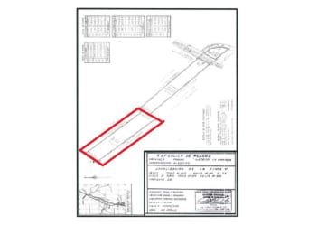 Detailed plan and border outline of large development property La Chorrera Panama
