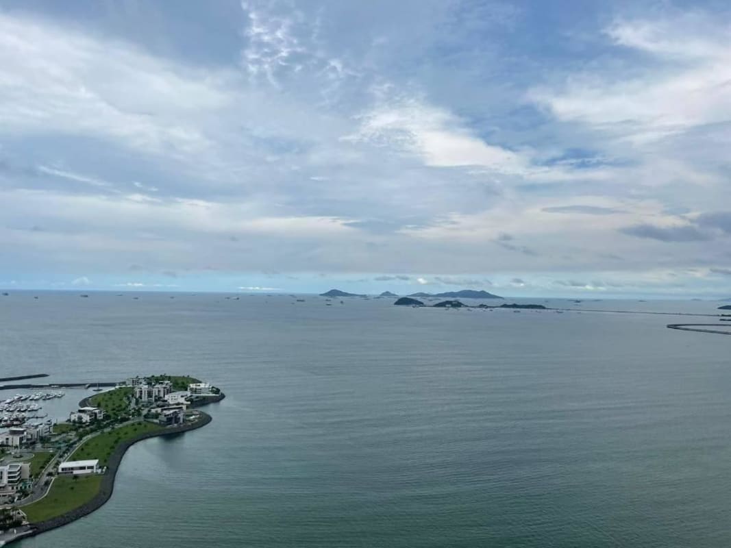Luxury high-rise condos overlooking marina and ocean at Punta Pacifica Panama City