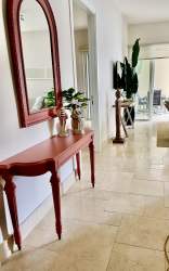 Open floor living dining kitchen with coastal décor in Puntarena Buenaventura Panama