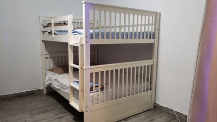 Living room dining area AC modern kitchen in Casablanca Coronado Panama beach house
