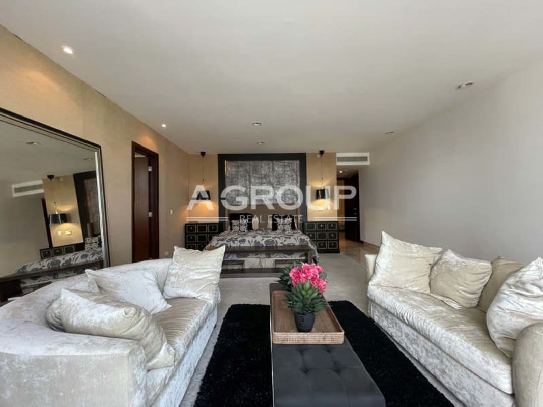 Spacious master suite with marble flooring, ocean view PH The Point Panama