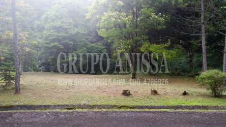 Cleared lot area surrounded with trees in mountain forest community Panama
