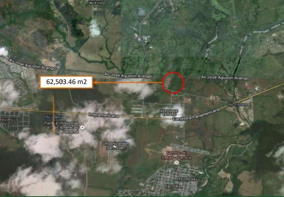 Paved road leading to large vacant land plot for sale near Pacora Panama