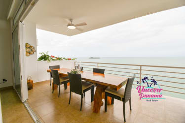 Modern kitchen with granite countertops stainless appliances oceanview Miramar Loft Playa Blanca Panama
