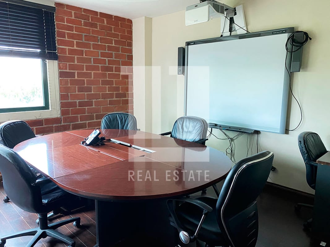 Fully equipped kitchenette with appliances and cabinets within PH Obarrio Business Tower Panama City