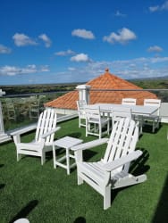 Contemporary kitchen with granite counters and stainless steel appliances PH Las Olas Vistamar Panama