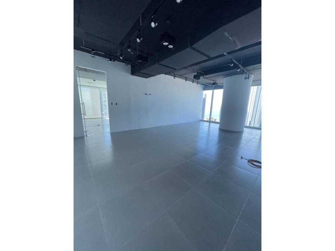 Open workspace area with ceiling lighting in PH Oceania Business Plaza Panama