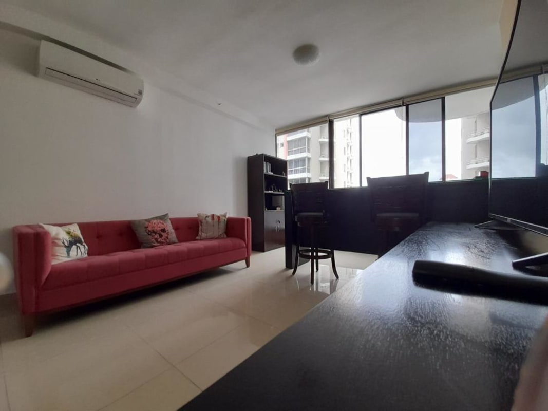 Bright living area with tiled floors and large windows in PH San Francisco Bay Panama City