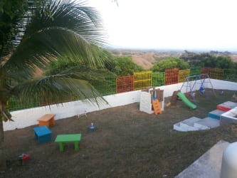 Living area in beach villa with traditional decor San Carlos Panama
