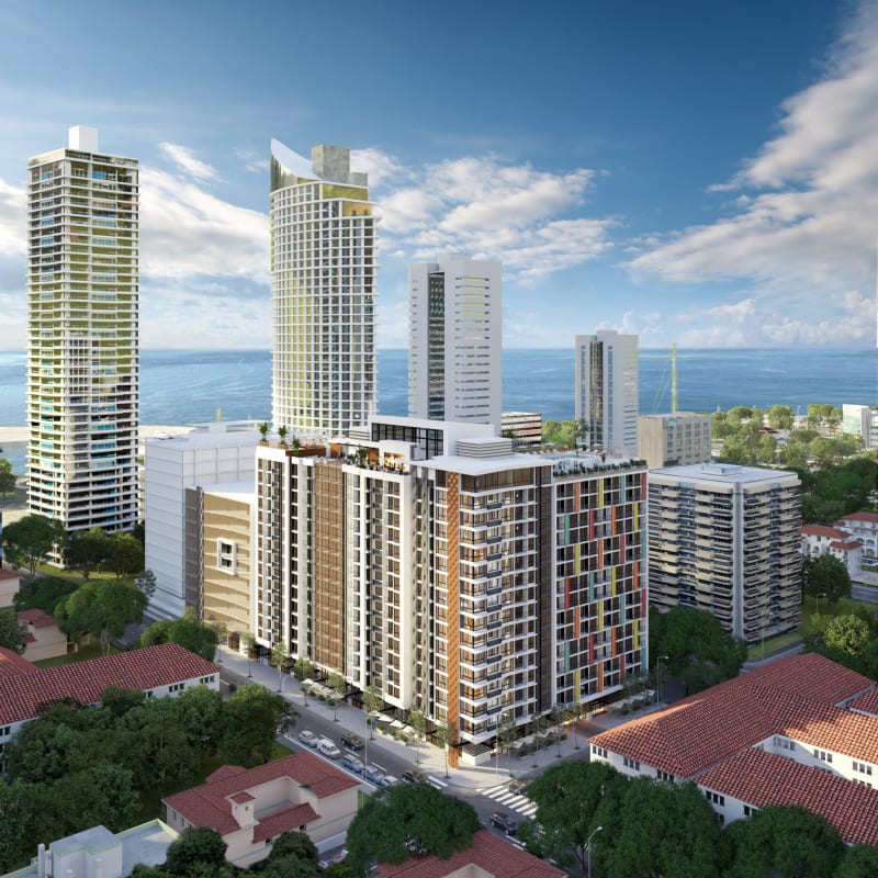 Coworking shared office and events lounge at PH Armonía in Bella Vista downtown