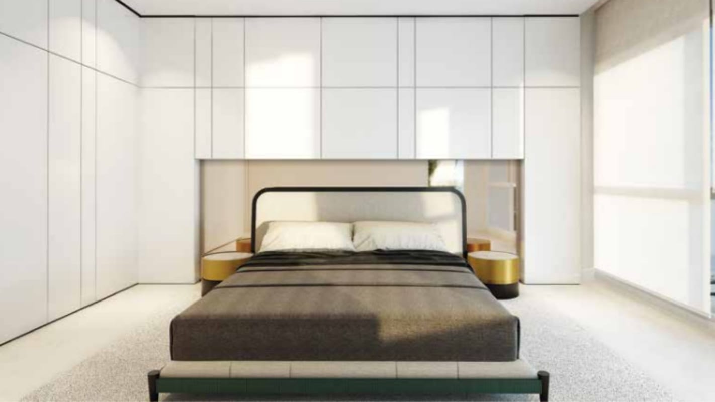 Luxury master bathroom in PH Ocean Pearl with marble floors and Toto fixtures