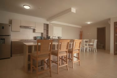 Second bedroom with natural light and ensuite bath in Playa Blanca Panama