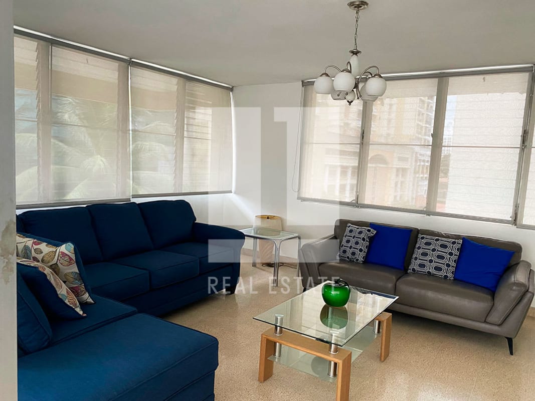 Large open plan dining and living room with balcony PH Eden Roc Obarrio