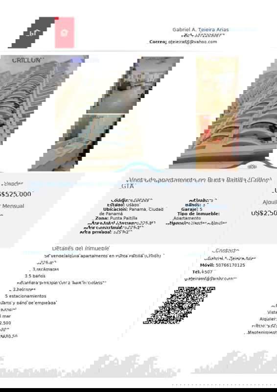 Crillon tower Punta Paitilla exterior and penthouse interior ocean views luxury finishes