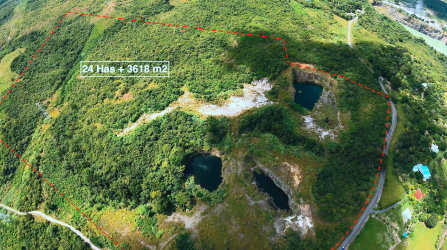Outlined aerial land for development near beaches El Higo Panama