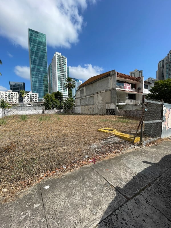 Surrounding luxury apartment towers next to Punta Paitilla oceanfront development lot Panama City