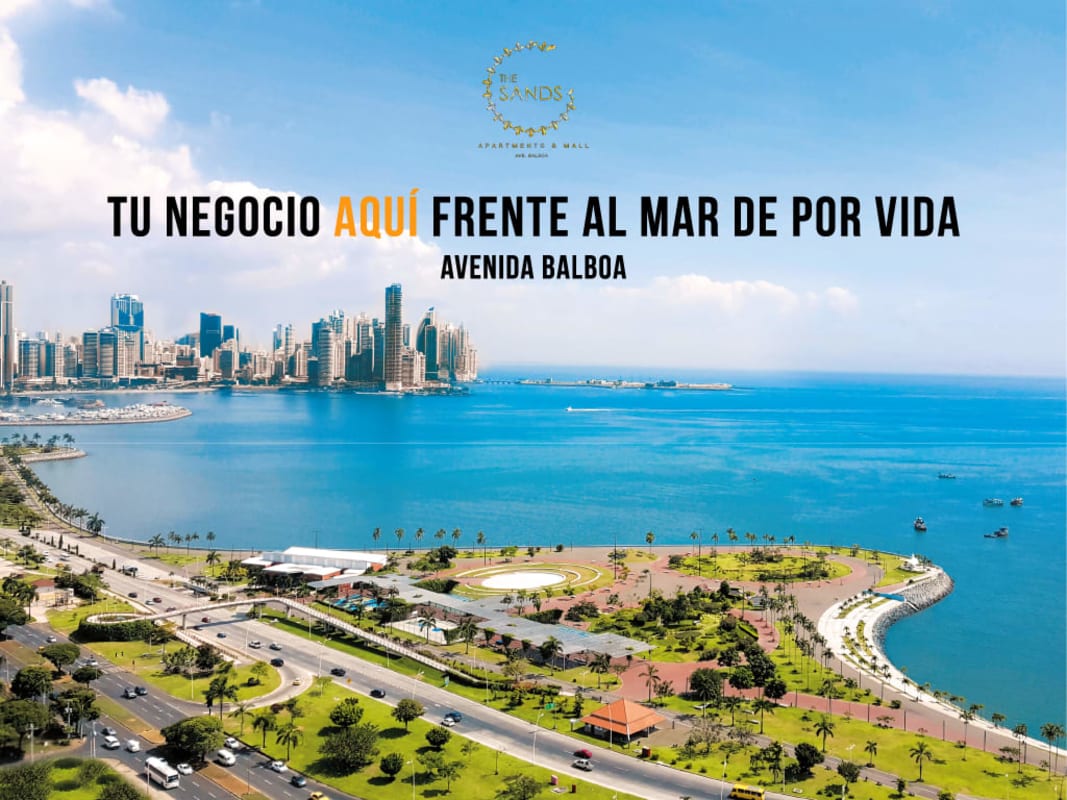 Avenida Balboa oceanfront with city skyline, park, and modern The Sands building