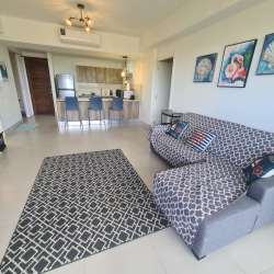 Spacious balcony with ocean and nature views at Punta Caelo beach apartment San Carlos Panama