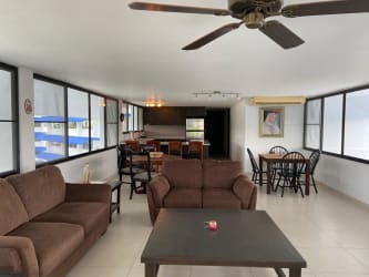 Bedroom with built-in closet and ocean view at Condominio Coronado Panama