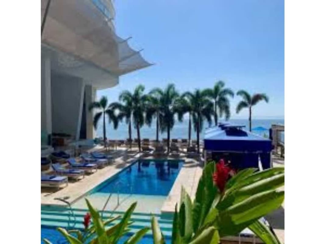 Luxury infinity pool overlooking Pacific Ocean at The Ocean Club JW Marriott Punta Pacifica Panama
