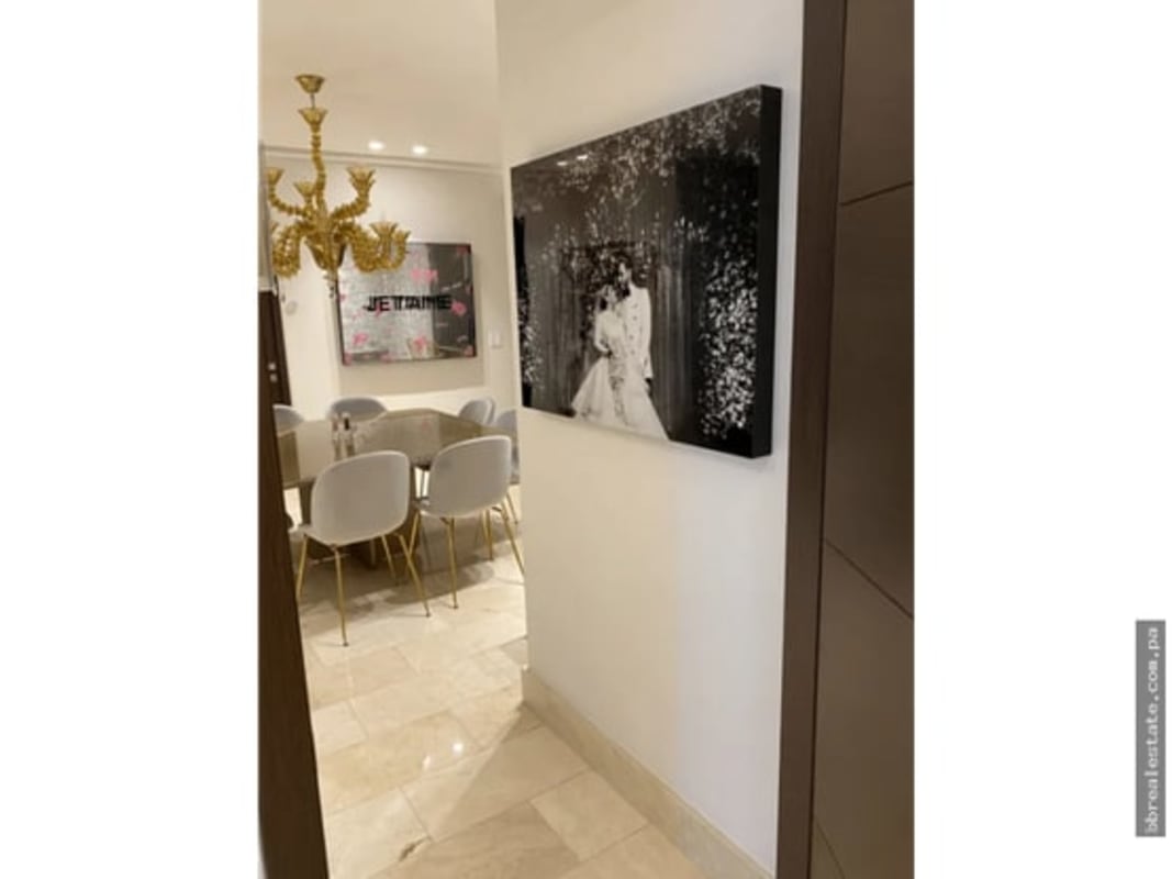 Secondary bedroom with large window and city views PH Grand Tower Punta Pacifica Panama