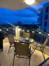 Bathroom with walk-in shower and ceramic tile at PH Villa Azul Playa Blanca